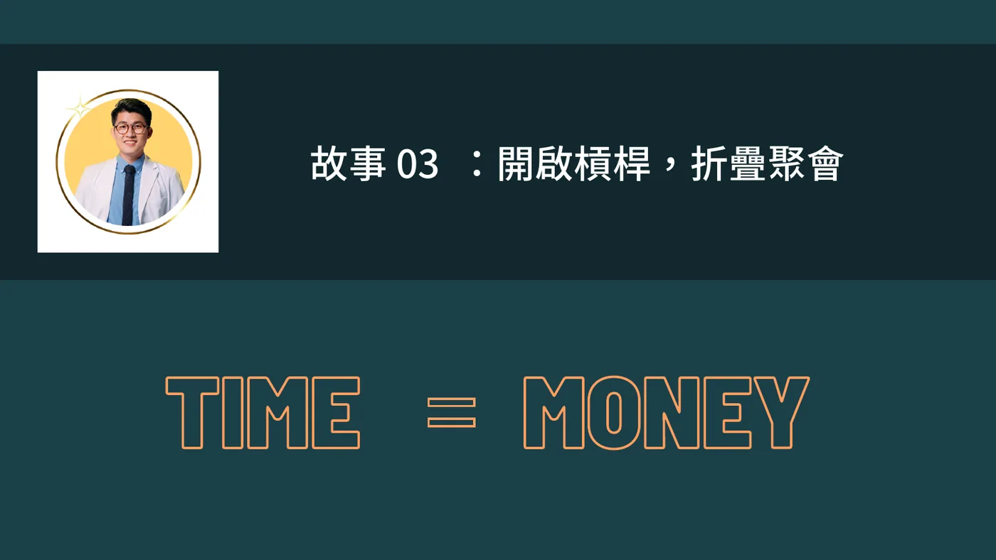 投影片：故事 03 開啟槓桿，折疊聚會；TIME = MONEY